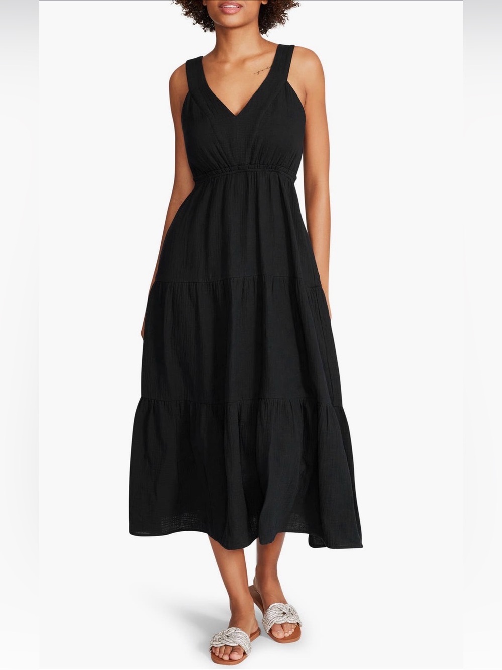 NEW…Steve Madden V-Neck Tiered Midi Dress